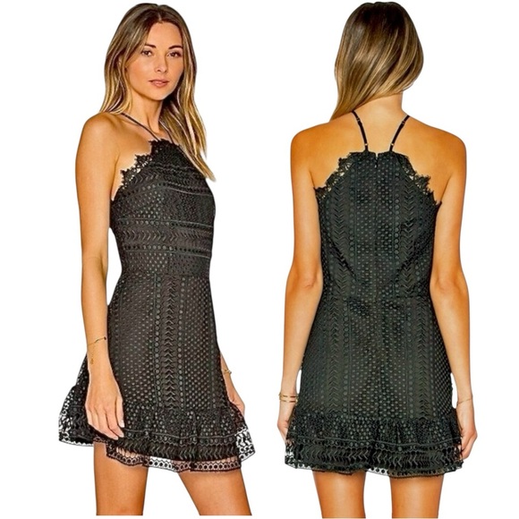 KARINA GRIMALDI NWT Benjamin Lace Mini Dress | Black Sleeveless Cocktail Small - Picture 1 of 8